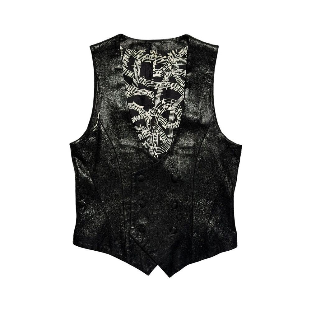 Archive Blistered leather double breast vest